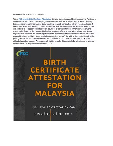 Ppt Birth Certificate Attestation For Malaysia Powerpoint