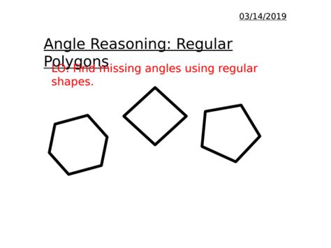 Angle Reasoning: Angles in Regular Polygons | Teaching Resources