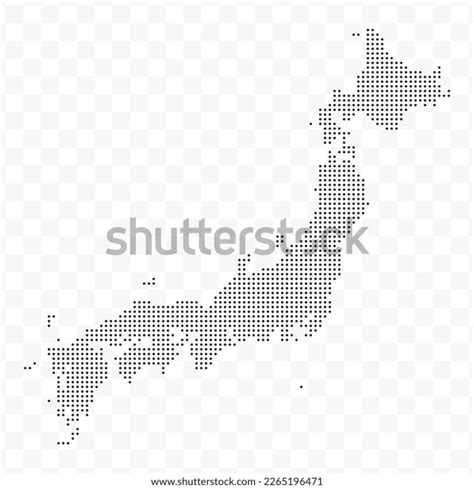 Vector Illustration Dotted Map Japan Black Stock Vector Royalty Free