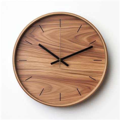 Premium Ai Image Wooden Wall Clock Isolated On White Background