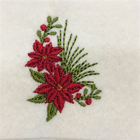 Mini Poinsettia Embroidery Design Small Poinsettia Machine Etsy