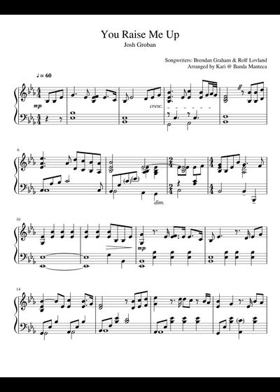 Josh Groban sheet music free download in PDF or MIDI on MuseScore.com