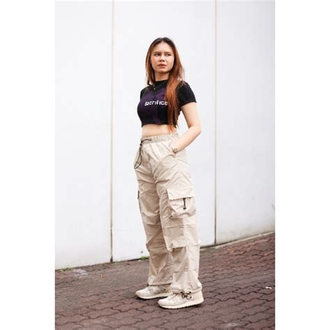 Jual Sirious Baggy Cargo Pants Celana Cargo Parasut Panjang Wanita