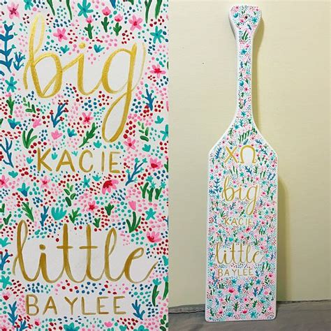 Flower Pattern Sorority Paddle Custom Graduation Initiation Etsy Sorority Paddles Sorority