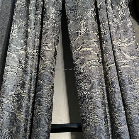 Luxury Striped Wave Texture D Design A Jacquard Blackout Curtain