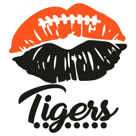 Tigers Lips Football Svg Download Tigers Lips Football Vector File