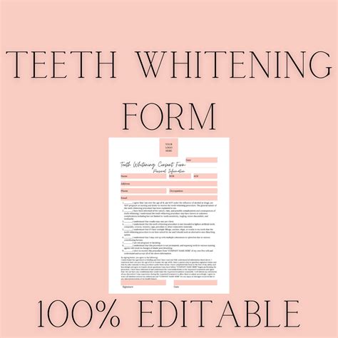 Teeth Whitening Consent Form Template Tooth Whitening Is Not Permanent