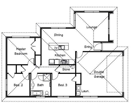 Modern Two Bedroom House Floor Plan