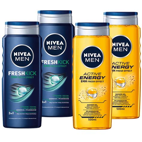 NIVEA MEN żel pod prysznic męski zestaw 4x500ml Sklep EMPIK