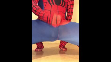 Wanking In My New Spider Man Outfit Rock Hard Cock Super Horny Free Mobile Porn Videos