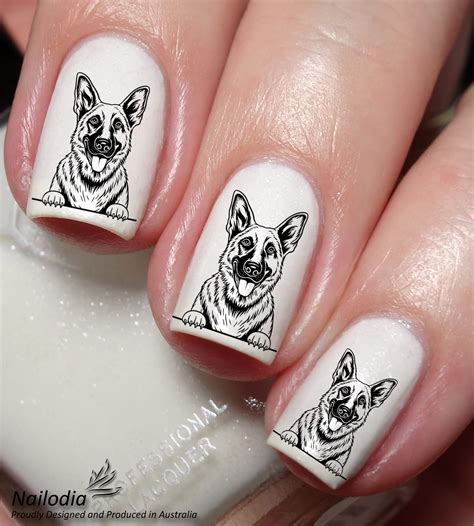 German Shepherd Nail Art Decal Sticker Nailodia