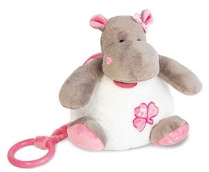 Peluche musicale hippopotame rose et blanc Zoé BN084 Baby Nat