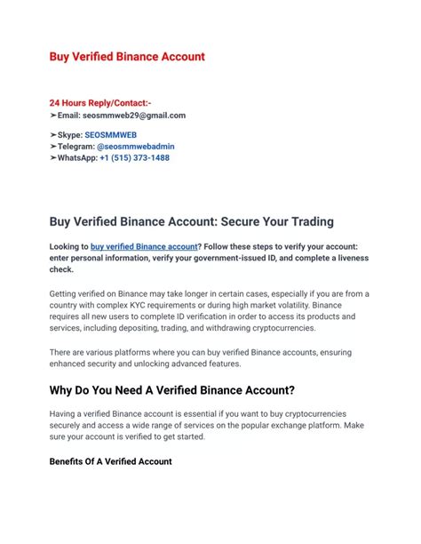 PPT How To Buy Verified Binance Account In 5 Minutes Right Way