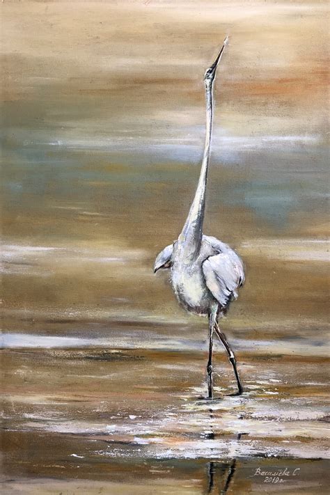 Heron painting Original art Heron artwork Heron Decor Bird | Etsy