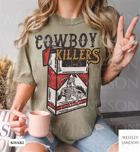 Vintage Inspired Shirt Cowboy Killers Western Tee Cowboy Skull Tee Western Graphic Tee