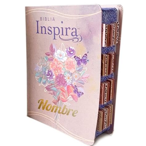 Biblia Inspira Ntv Flores Personalizada Con Nombre Tabs Librer A Kyrios