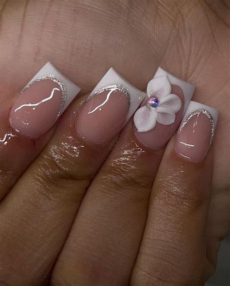 LONG ISLAND NAIL TECH On Instagram Short Frenchies With A 3D Flower