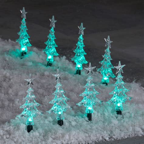 Christmas Tree Pathway Lights, Set of 8 | Brylane Home