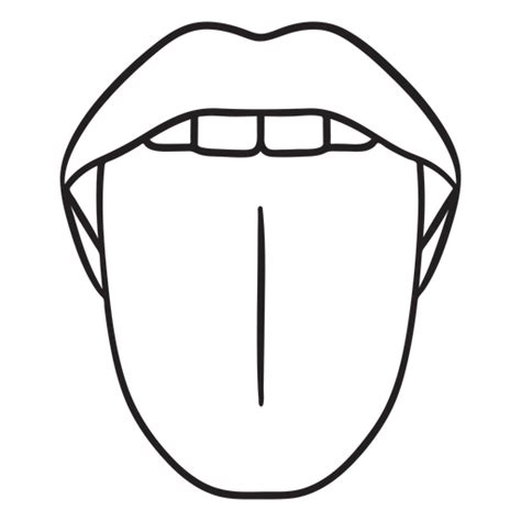 Mouth Stroke Tongue Png And Svg Design For T Shirts