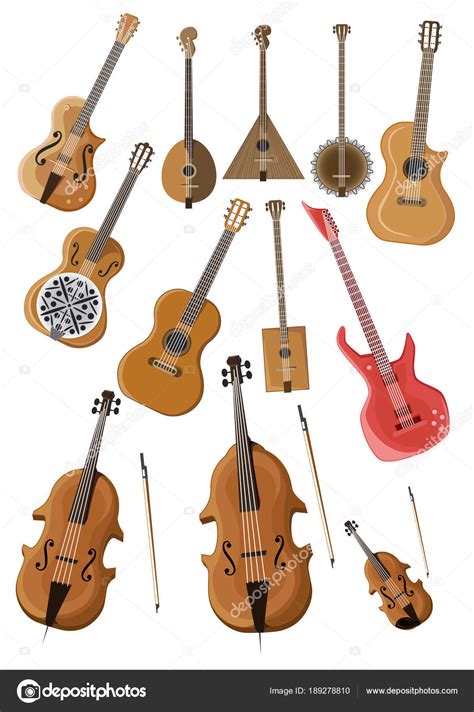 Illustration Of Stringed Musical Instruments Stock Vector Image By