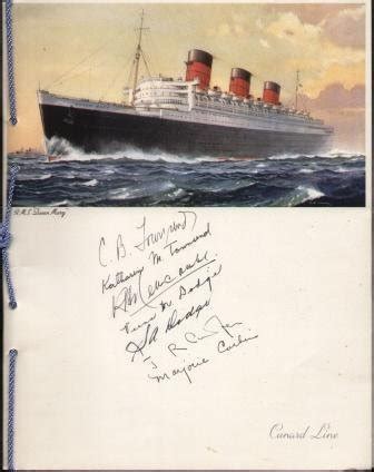 R M S Queen Mary Cunard Lines Menu August Farewell Dinner