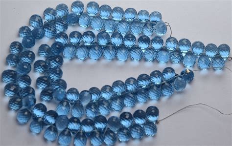 Beads Gorgeous Quality Gemstone London Blue Hydro Quartz Side