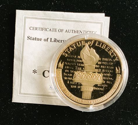 1886 LIBERTY COMMEMORATIVE COIN PROOF 24K GOLD LAYERED WITH SWAROVSKI