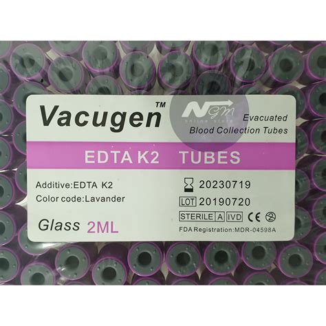 EDTA 2ml EDTA K2 Tubes Evacuated Blood Collection Tubes Sold By 20 S