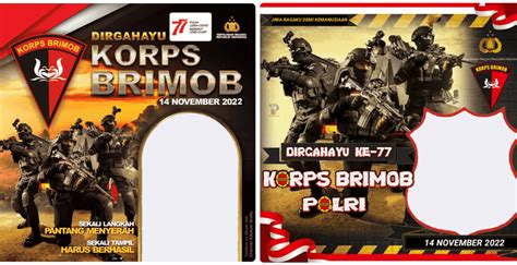 Ragam Twibbon HUT Korps Brimob Ke 77 Tahun 2022 Waca Berita