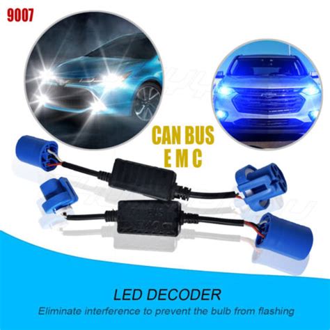 Pair 9007 Headlight Canbus Decoder Error Free Anti Flicker Resistor