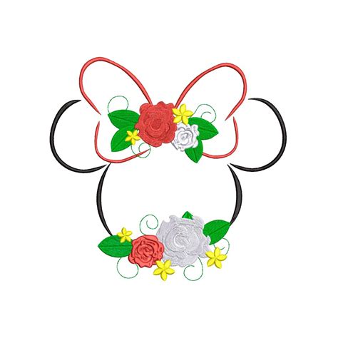 Floral Minnie Spring Machine Embroidery Design Perfect For Epcot Flower And Garden Festival Etsy