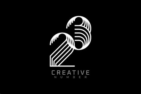 Premium Vector | Number 23 logo modern and creative number 23 multi ...