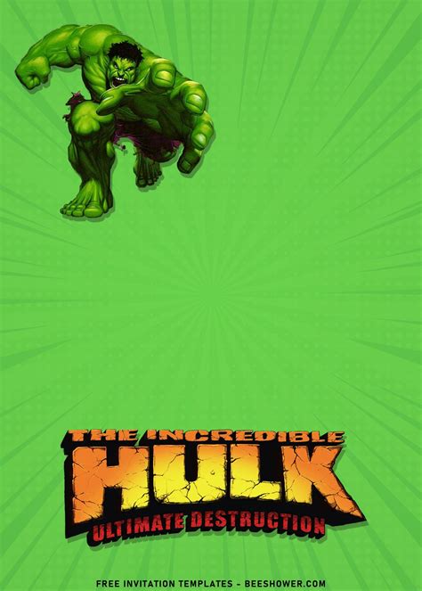 9+ Custom Incredible Hulk Themed Birthday Invitation Templates | Tartas ...