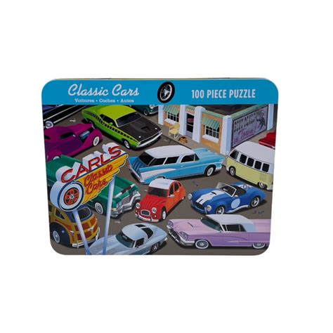 Puzzle Classic Cars 100 pièces Boîte en métal Beebs