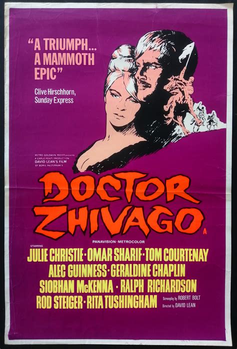 DR ZHIVAGO (1965) Original Vintage UK Double Crown Film Movie Poster ...