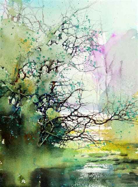 Watercolor Painting By Z L Feng Watercolor Landscape Paintings Abstract Painting Abstract