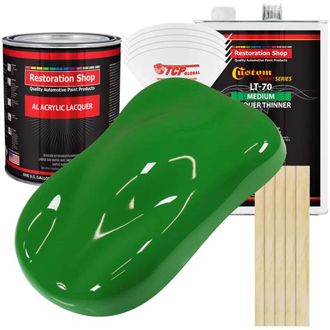 Restoration Shop Vibrant Lime Green Acrylic Lacquer Auto Paint Complete Gallon Paint Kit