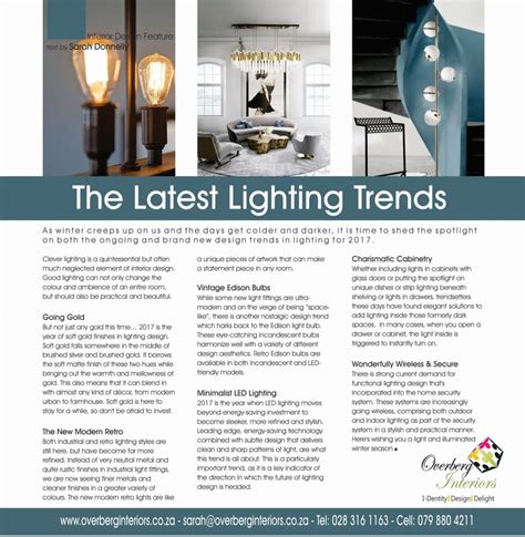 Design Lighting Trends - Overberg Interiors