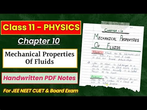 Chapter Mechanical Properties Of Fluids Physics Class