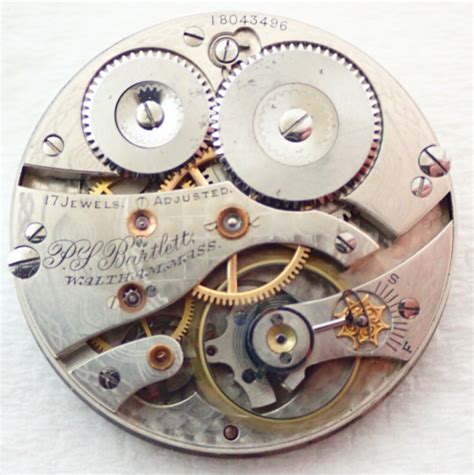 ANTIQUE 16s WALTHAM PS BARTLETT 17 JEWEL HUNTER POCKET WATCH MOVEMENT