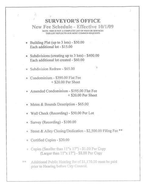 Dc Surveyors Office Fees | PDF