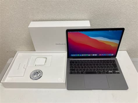 【目立った傷や汚れなし】apple アップル Macbook Air 133インチ 整備済製品 8コアcpu Ssd：256gb Apple M1チップ スペースグレイ 中古 1円