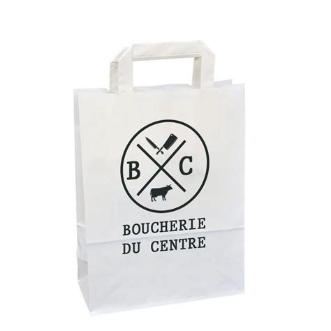 Sac Papier Kraft Blanc Boucherie Personnalisable Pro Bo Alimentaire