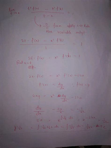 Let Fx Be Differentiable On The Interval 0 ∞ Such That F1 1