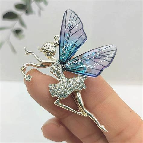 Broche Féerique En Zircon Pour Femme Micro incrustée Ailes D ange