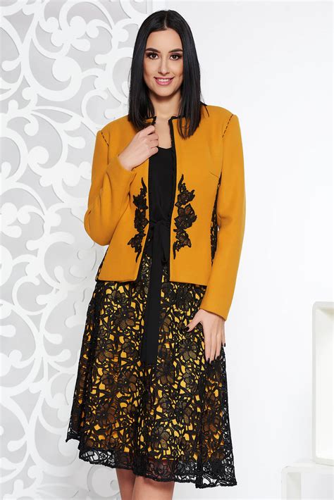 Ladonna Mustard Elegant Lady Set From 2 Pieces With Embroidery Details Long Sleeved