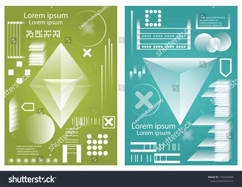 Set Graphical Business Report Vector Template Stock Vector Royalty