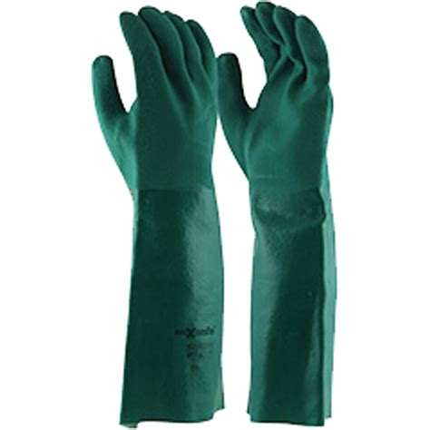 Maxisafe Chemical Gloves Green Pvc 45cm Double Dipped Asterix Wholesale