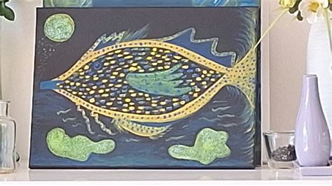 Acrylbild Fisch Abstraktes Gem Lde Unikat Cm Kaufen Auf