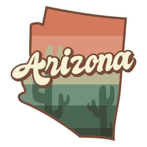 Design PNG E SVG De Arizona Retrô Pôr Do Sol Estados Dos Eua Para Camisetas